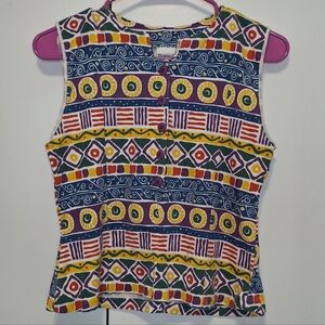 Trend Basics Vintage Abstract Multicolor Top